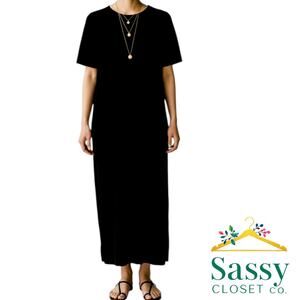 ✨ TALBOTS Black Rayon Wool Knit Maxi Dress Petite Small PS EUC 🖤